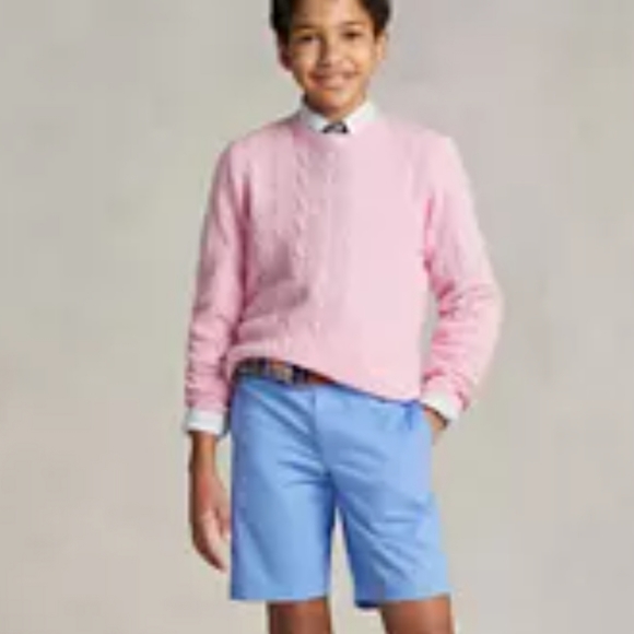 Boy's Ralph Lauren light blue twill short pants NWT - Picture 1 of 4